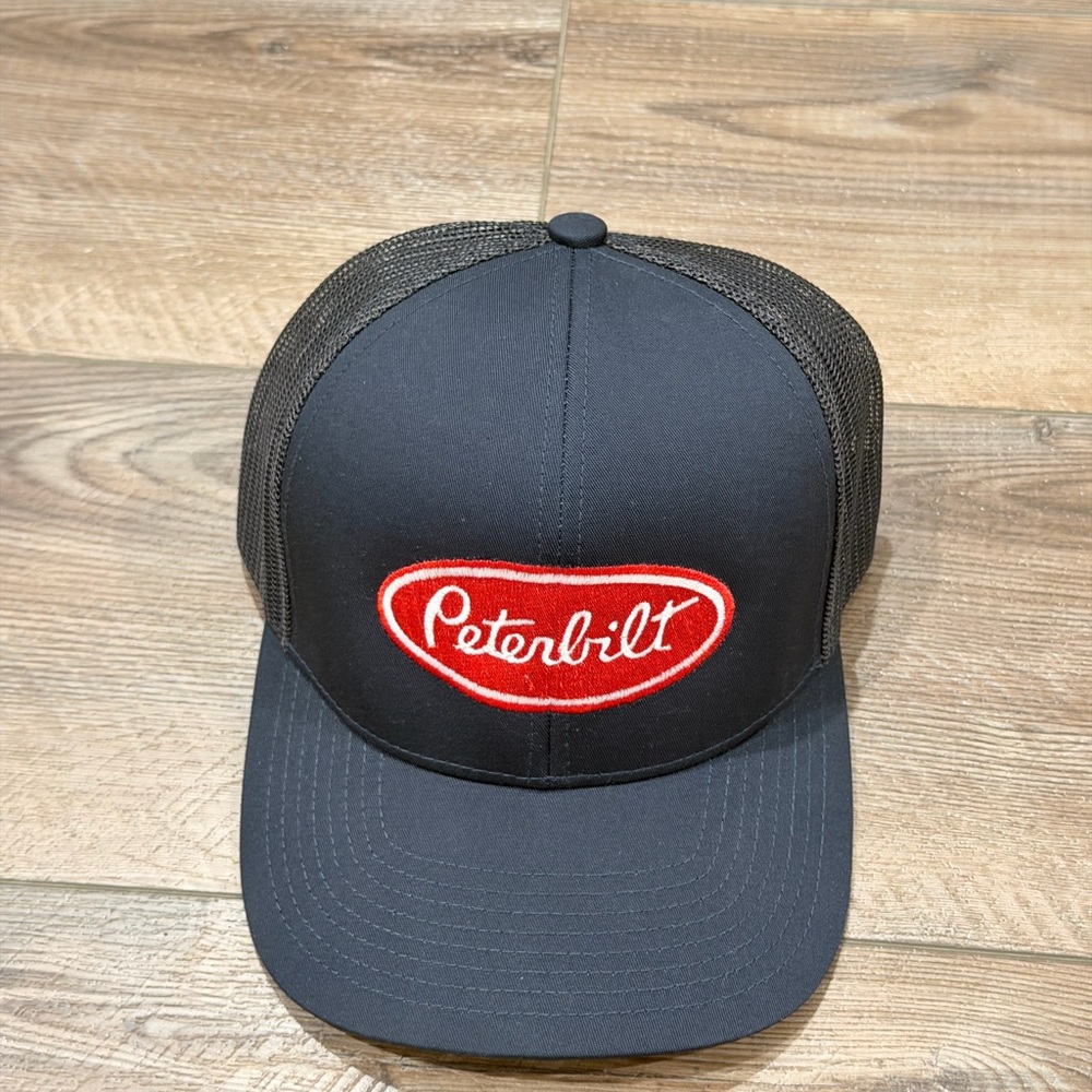 Peterbilt 2-Tone Low Profile Trucker Hat - Black/Gray Mesh Cap NEW
